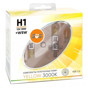 Комплект галогеновых ламп SVS H1 Yellow 3000K Ver.2 +W5W - 020.0093.000