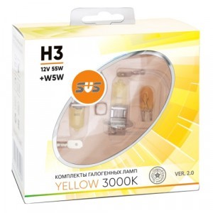 Комплект галогеновых ламп SVS H3 Yellow 3000K Ver.2 +W5W - 020.0094.000