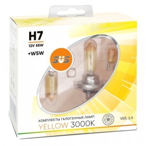 Комплект галогеновых ламп SVS H7 Yellow 3000K Ver.2 +W5W - 020.0096.000