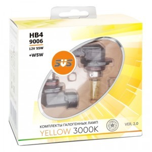 Комплект галогеновых ламп SVS HB4 Yellow 3000K Ver.2 +W5W - 020.0099.000