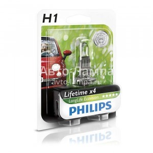 Галогеновая лампа Philips H1 LongLife EcoVision - 12258LLECOB1 (блистер)