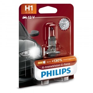 Галогеновые лампы Philips H1 X-tremeVision G-force (+130%) - 12258XVGB1 (блистер)