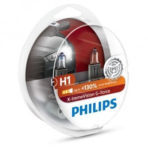 Галогеновые лампы Philips H1 X-tremeVision G-force (+130%) - 12258XVGS2 (пласт. бокс)