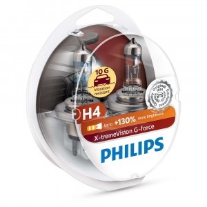 Philips H4 X-tremeVision G-force (+130%) - 12342XVGS2 (пласт. бокс)