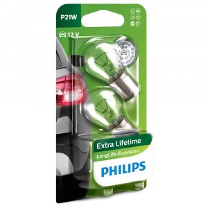 Комплект ламп накаливания Philips P21W LongLife EcoVision - 12498LLECOB2