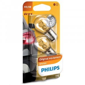Комплект ламп накаливания Philips P21/5W Standard Vision - 12499B2 (блистер)
