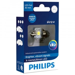 Светодиоды Philips Festoon X-Treme Vision LED 30 мм - 129416000KX1 (хол. белый)