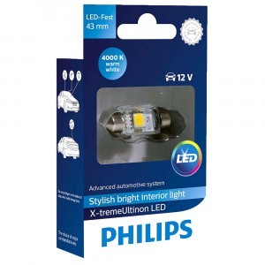 Светодиоды Philips Festoon X-Treme Vision LED 43 мм - 129454000KX1 (тепл. белый)