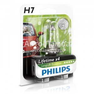 Philips H7 LongLife EcoVision - 12972LLECOB1 (блистер)