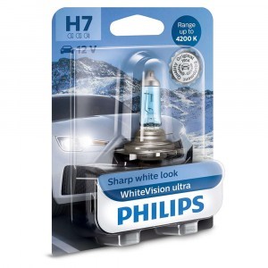 Галогеновые лампы Philips H7 WhiteVision Ultra - 12972WVUB1 (блистер)