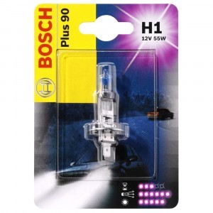 Галогеновые лампы Bosch H1 Plus 90 - 1 987 301 076 (блистер)