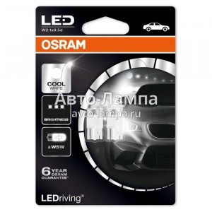 Комплект светодиодов Osram W5W LEDriving Premium - 2850CW-02B (хол. белый)