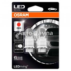 Светодиоды Osram P27/7W LEDriving Premium - 3557R-02B (красный)