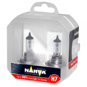 Комплект галогеновых ламп Narva H7 Range Power 50+ - 483392100 (пласт. бокс)