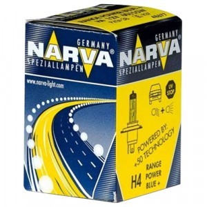 Галогеновые лампы Narva H4 Range Power Blue+ - 486773000 (карт. короб.)