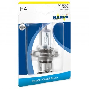 Галогеновые лампы Narva H4 Range Power Blue+ - 486774000 (блистер)