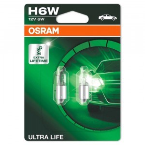 Галогеновые лампы Osram H6W Ultra Life - 64132ULT-02B (блистер)