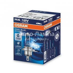 Галогеновая лампа Osram H4 Cool Blue Intense (+20%) - 64193CBI (карт. короб.)
