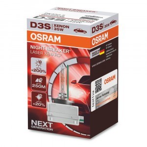 Штатные ксеноновые лампы Osram D3S Xenarc Night Breaker Laser (+200%) - 66340XNL (карт. короб.)