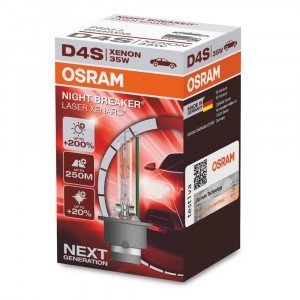 Штатная ксеноновая лампа Osram D4S Xenarc Night Breaker Laser (+200%) - 66440XNL (карт. короб.)