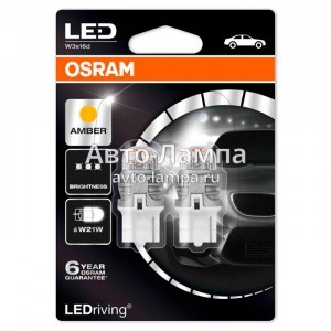 Светодиоды Osram W21W LEDriving Premium - 7905YE-02B (желтый)