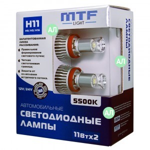 Светодиоды MTF-Light H8/H11/H9/H16 LED FOG - FL11718 (5500K)