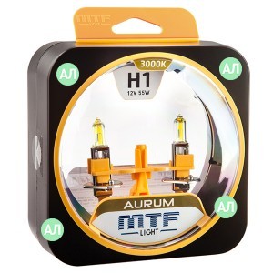 Комплект галогеновых ламп MTF-Light H1 Aurum - HAU1201