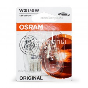 Комплект ламп накаливания Osram W21/5W Original Line - 7515-02B (блистер)