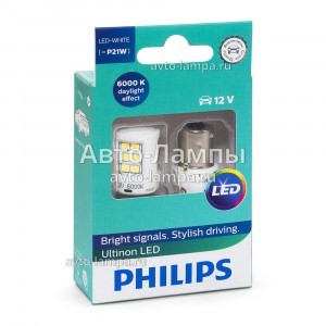 Светодиоды Philips P21W Ultinon LED White - 11498ULWX2