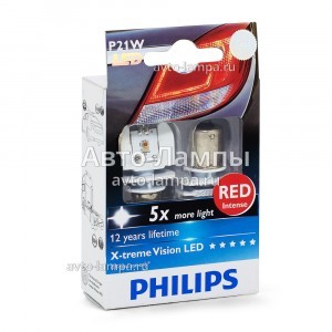 Светодиоды Philips P21W X-Treme Vision LED Red - 12898RX2