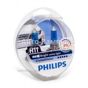 Галогеновые лампы Philips H11 CrystalVision - 12362CVSM (пласт. бокс)