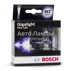 Комплект галогеновых ламп Bosch H7 Gigalight Plus 120 - 1 987 301 107 (диз. упак. x2)
