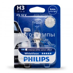 Галогеновые лампы Philips H3 WhiteVision - 12336WHVB1