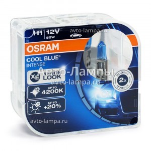 Комплект галогеновых ламп Osram H1 Cool Blue Intense (+20%) - 64150CBI-HCB (пласт. бокс)