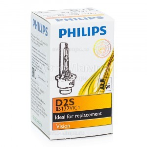 Штатные ксеноновые лампы Philips D2S Xenon Vision - 85122VIC1 (карт. короб.)