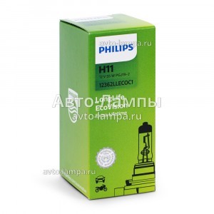 Галогеновая лампа Philips H11 LongLife EcoVision - 12362LLECOC1 (карт. короб.)
