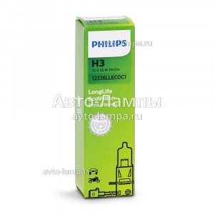 Галогеновые лампы Philips H3 LongLife EcoVision - 12336LLECOC1