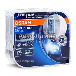 Галогеновые лампы Osram H15 Cool Blue Intense (+20%) - 64176CBI-HCB (пласт. бокс)