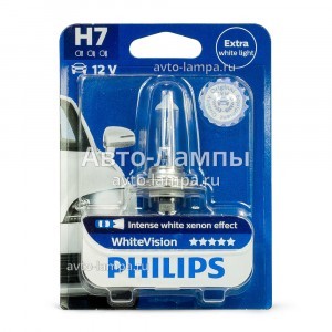 Галогеновые лампы Philips H7 WhiteVision - 12972WHVB1 (блистер)