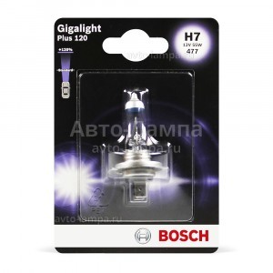 Галогеновые лампы Bosch H7 Gigalight Plus 120 - 1 987 301 110 (блистер)