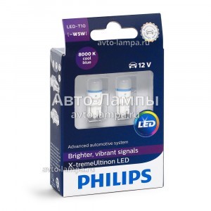 Светодиоды Philips W5W X-treme Ultinon LED - 127998000KX2 (бело-голубой)