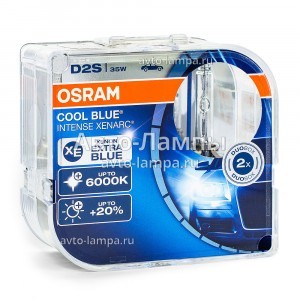 Штатные ксеноновые лампы Osram D2S Cool Blue Intense (+20%) - 66240CBI-HCB (пласт. бокс)
