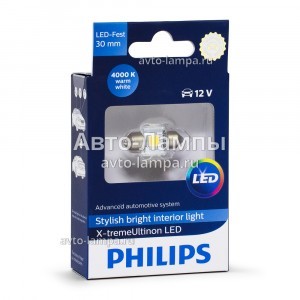 Светодиоды Philips Festoon X-Treme Vision LED 30 мм - 129404000KX1 (тепл. белый)