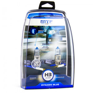 Комплект галогеновых ламп MTF-Light H3 Dynamic Blue - HDB1203
