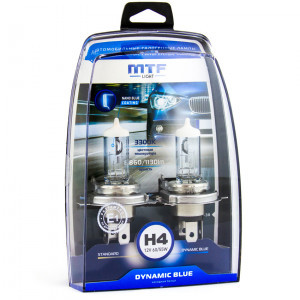 Комплект галогеновых ламп MTF-Light H4 Dynamic Blue - HDB1204