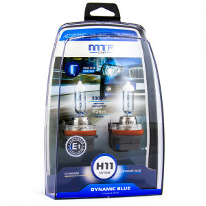 Комплект галогеновых ламп MTF-Light H11 Dynamic Blue - HDB1211