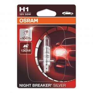 Галогеновые лампы Osram H1 Night Breaker Silver - 64150NBS-01B (блистер)