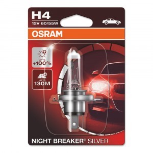 Галогеновые лампы Osram H4 Night Breaker Silver - 64193NBS-01B (блистер)