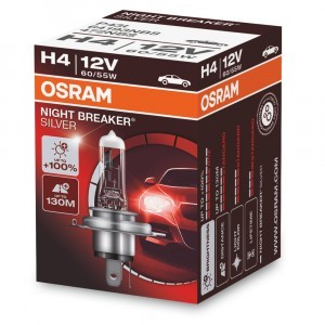 Галогеновая лампа Osram H4 Night Breaker Silver - 64193NBS (карт. короб.)