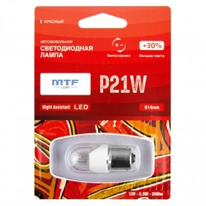 Светодиоды MTF-Light P21W Night Assistant - NP21WR (красный)